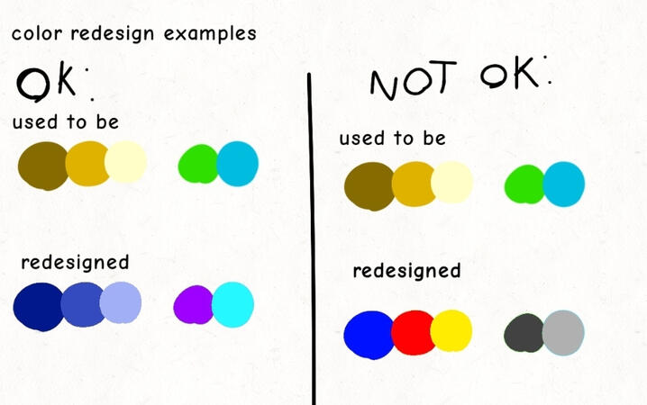 Color redesign examples